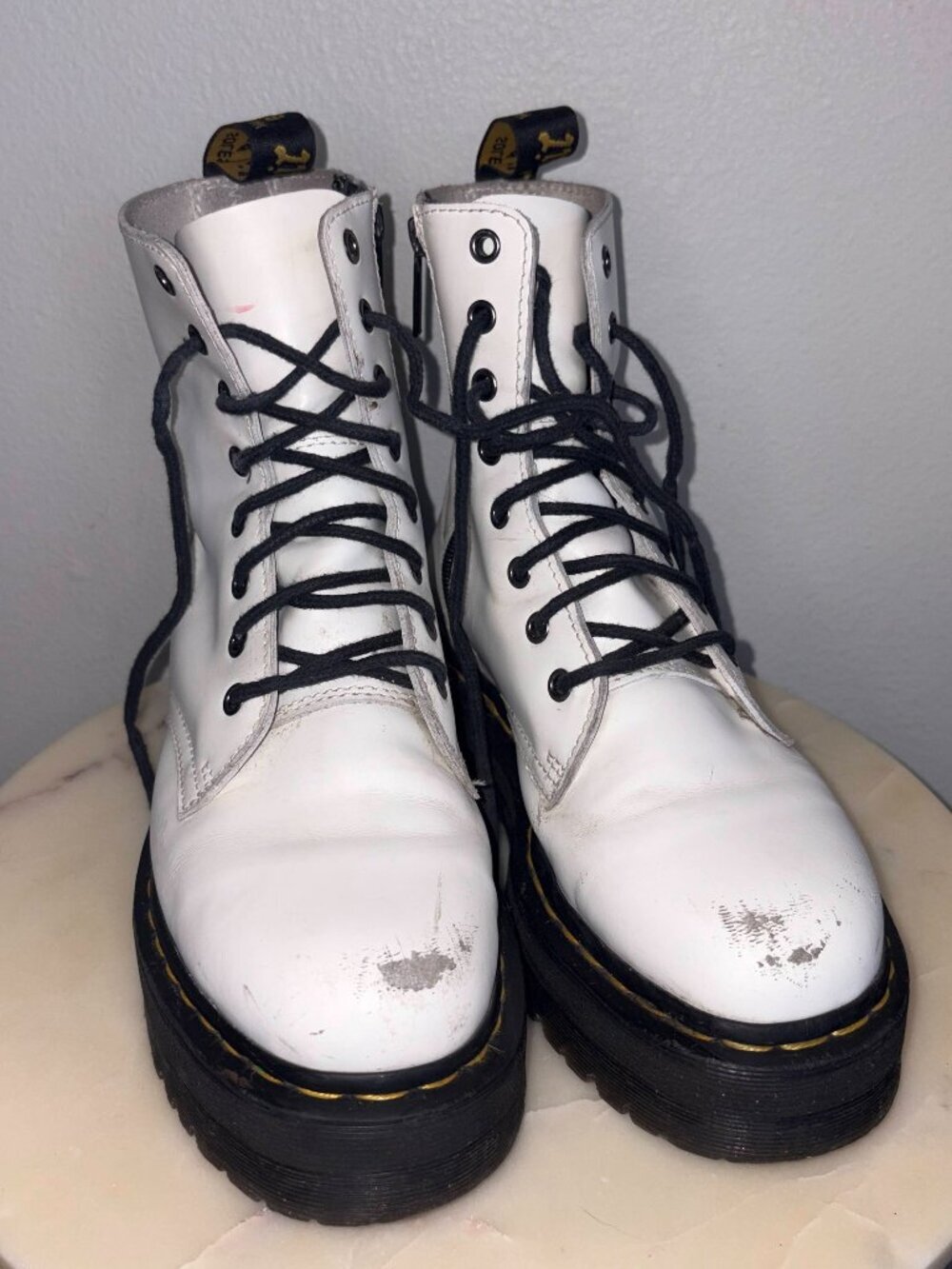 🤍White Platform Docs🤍 Front Lace, Side Zip W8/M7 Unisex